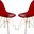 Cresco MOlded Eiffel Side Chair Set of 2 In Transparent Red/Gold
