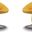 Curl Swivel Accent Chair in Yellow and Polished Chrome (Set of 2)