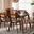 Dannell Grey Fabric And Walnut Brown Finished Wood 7-Piece Dining Set