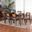 Dannon Fabric and Wood 7 Piece Dining Set In Grey and Walnut Brown