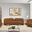 Daphne Velvet Living Room Set In Saddle and Natural