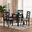 Darina Fabric and Wood 5-Piece Dining Set In Grey and Dark Brown