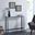 Darrin Narrow Mini Console Table With Mirrored Top In Gunmetal Gray