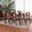 Darrion Fabric and Wood 7 Piece Dining Set In Grey and Walnut Brown