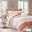 Dawn Cotton Percale Printed Piecing Pintuck Rushed Flange 9 Piece Queen Comforter Set In Coral