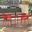 Devon 3 Piece Outdoor Patio Dining Set with Arm Chair In Red