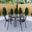 Devon 5 Piece Outdoor Patio Dining Set with Side Chair In Black