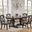 Double Pedestal Transitional X-Back 5-Piece Dining Set In Grey Stone and Black Stone