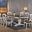 Double Pedestal Transitional X-Back 7-Piece Dining Set In Cocoa Brown and Cotton White
