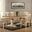 Double Transitional Pedestal Panel Back 7-Piece Dining Set In Caramel Biscotti