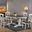 Double Transitional Pedestal X-Back 5-Piece Dining Set In Cocoa Brown and Cotton White
