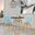 Dover 3-Piece Dining Set with Round Black Mdf Top Bistro Table and 2 Plastic Chairs In Blue