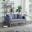 Easton Dark Gray Linen Fabric Loveseat With Usb Charging Ports Pockets And Pillows