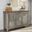 Eclectic Living White and Brushed Gray 3 Door Accent Cabinet
