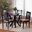 Elise Fabric and Wood 5-Piece Dining Set In Grey and Dark Brown