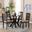 Elise Fabric and Wood 5-Piece Dining Set In Sand and Dark Brown
