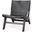 Elodie Black Leather With Black Stain Beech Wood Frame Accent Chair