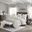 Essence Oversized Cotton Clipped Jacquard 9 Piece King Comforter Set with Euro Shams and Throw Pillows In Ivory