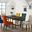 Farren Dining Room Set In Yellow Velvet And Espresso Finish