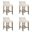 Fauna Counter Height Bar Stool Set of 4 In Putty Brown and White
