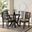 Felice 5-Piece Dining Set In Beige Fabric and Dark Brown Finished Wood
