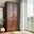 Flexible 2-Door Wardrobe with Raised Panel Doors and Metal Knobs In Mocha