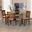 Florencia Fabric and Wood 5 Piece Dining Set In Grey and Walnut Brown