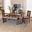 Florencia Fabric and Wood 6 Piece Dining Set In Grey and Walnut Brown