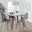 Folia Square Pebble 5 Piece Dining Set In Grey Velvet