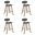 Fox 25.5 Inch Counter Height Bar Stool Set of 4 In Gray and Walnut