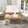 Franklin Teak Brown and Beige 4-Piece Outdoor Living Set