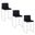 Fuji High Back 26 Inch Fixed Height Counter Stool Set of 3 In Black and Stainless Steel