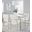 Fuji High Back Dining Set with Clear Glass and Faux Leather In White and Stainless Steel