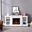 Gallatin Electric Fireplace With Bookcases In White With White Faux Stone