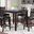 Gia 5 Piece 42 Inch Square Counter Table and 4 Chairs In Ebony