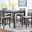 Gia 5 Piece 42 Inch Square Counter Table and 4 Chairs In Gray