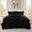 Gia Solid Faux Fur Comforter Mini Set In Black