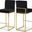 Giselle Velvet Stool In Black/Gold
