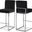 Giselle Velvet Stool In Black/Chrome