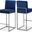 Giselle Velvet Stool In Navy/Chrome