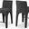 Gramercy Linen Textured Fabric Stool In Black
