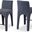 Gramercy Linen Textured Fabric Stool In Blue
