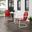 Griffith 3 Piece Retro Outdoor Bistro Set In Bright Red Gloss and White Satin