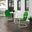 Griffith 3 Piece Retro Outdoor Bistro Set In Kelly Green Gloss and White Satin