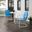 Griffith 3 Piece Retro Outdoor Bistro Set In Sky Blue Gloss and White Satin