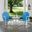 Griffith 3 Piece Retro Outdoor Chair Set In Sky Blue Gloss and White Satin