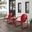 Griffith 3 Piece Retro Outdoor Rocking Chair Set In Bright Red Gloss