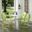 Griffith 5 Piece Round Retro Outdoor Dining Set In Key Lime Gloss and White Satin
