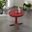 Griffith Retro Outdoor Side Table In Dark Red Satin