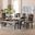 Gustavo Fabric and Wood 6-Piece Dining Set In Sand and Dark Brown